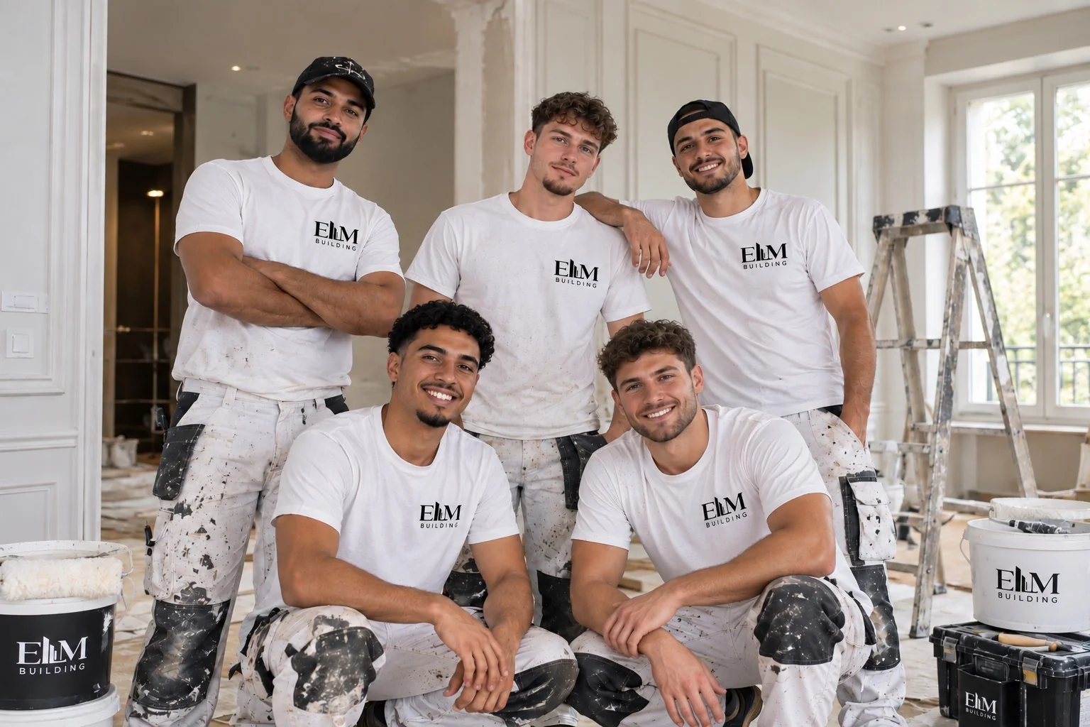 L'équipe ELM Building sur un chantier de rénovation intérieure